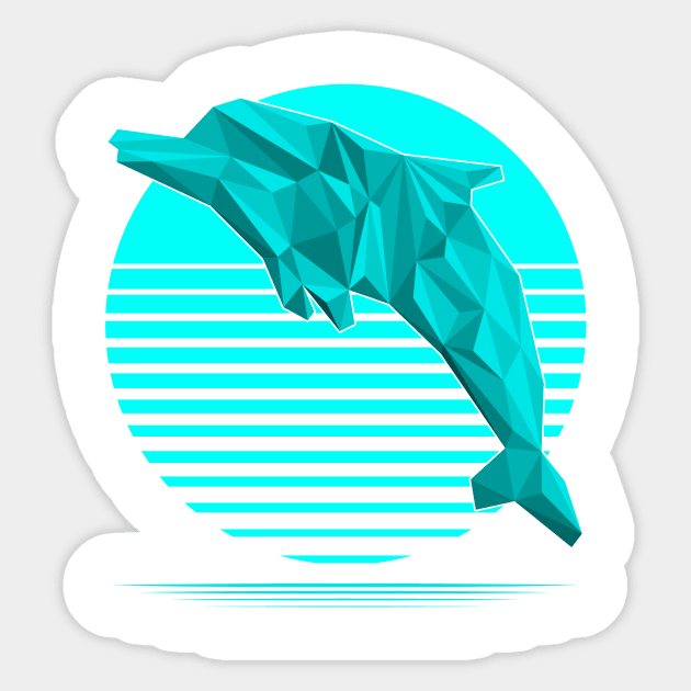 Low-poly Dolphin Sticker by Scanline